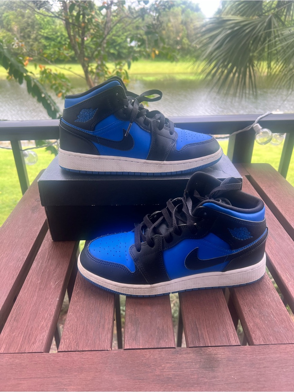 Nike High-Top Sneakers in Black and Royal Blue